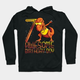 Kids 7th Birthday Dinosaur 7 Year Old Awesome Since Gifts Boy Hoodie